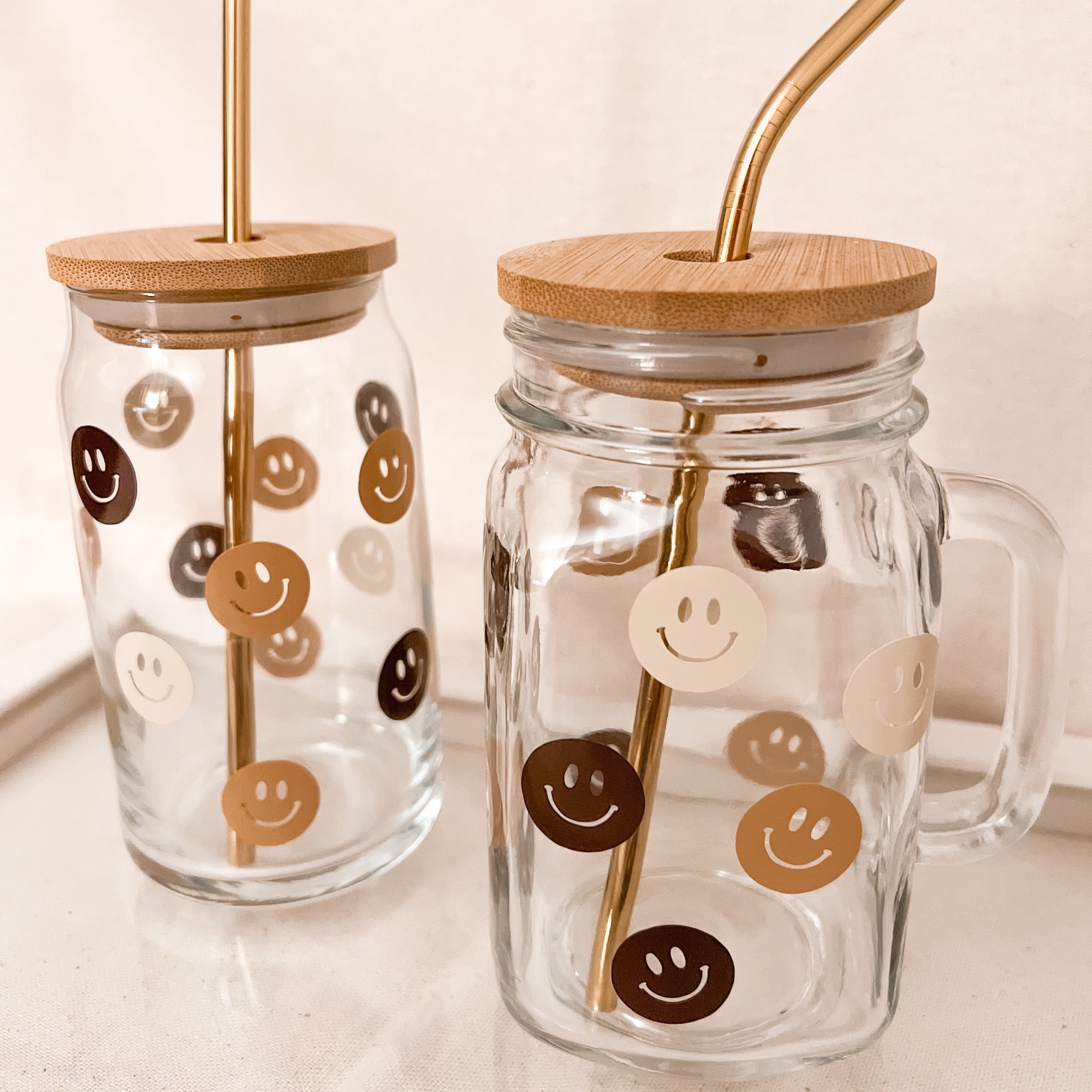 lelyi korean ins glass cup smiley